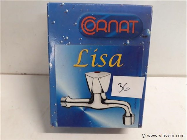 1 x wastafel kraan chrome koud water - afbeelding 1 van  2