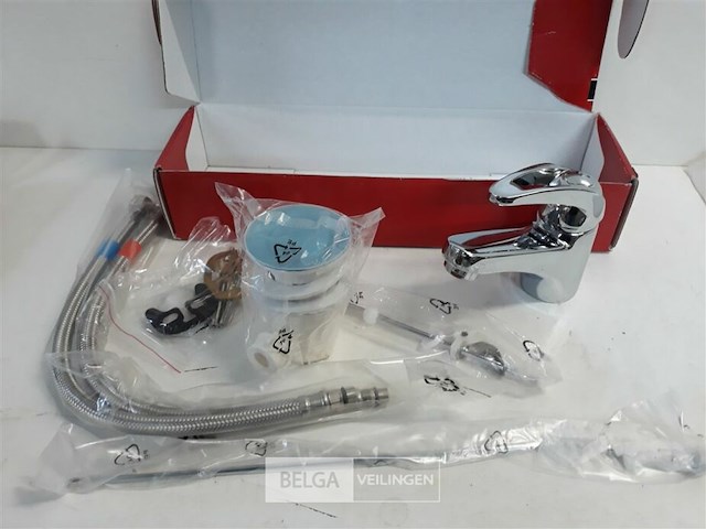 1 x wastafel kraan wit met auto afloop showmodel - afbeelding 3 van  3