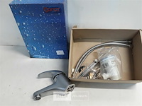 1 x wastafelkraan chrome automatische stop - afbeelding 2 van  3