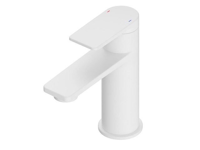 1 x wastafelkraan mat wit - afbeelding 1 van  2