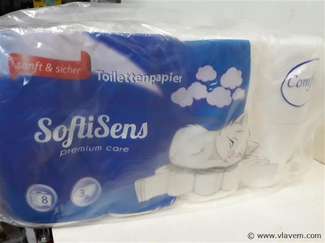 1 x wc papier 3 laags 64 rollen - afbeelding 2 van  2