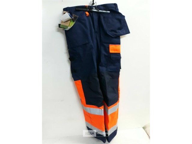 1 x werkbroek blauw/oranje fluo fristads 48 - afbeelding 1 van  3