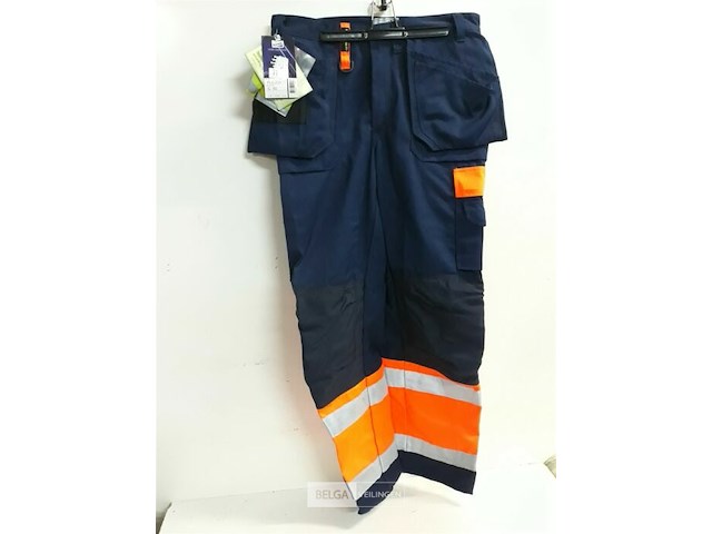1 x werkbroek blauw/oranje fluo fristads 50 - afbeelding 1 van  3