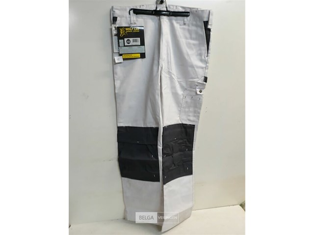 1 x werkbroek wit/grijs wolf line 46 - afbeelding 2 van  3