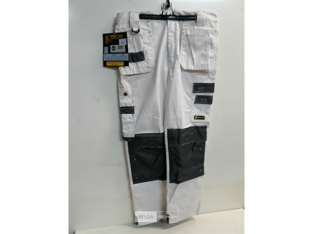 1 x werkbroek wit/grijs wolf line 48 - afbeelding 2 van  3