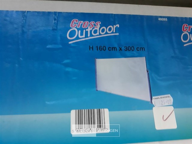 1 x windscherm oprolbaar aluminium 160cm l 3m - afbeelding 2 van  3