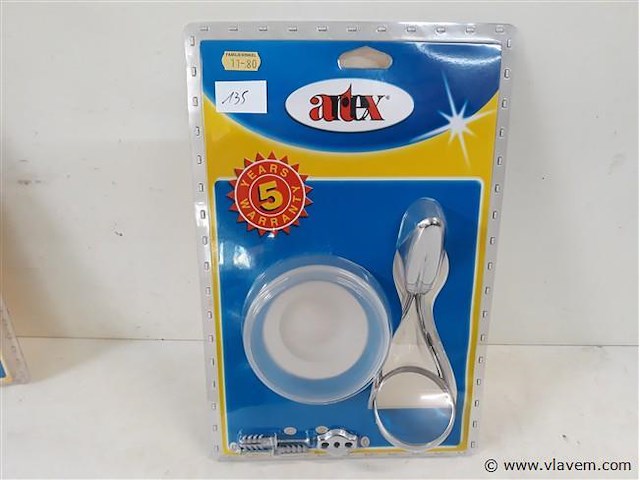 1 x zeephouder chrome met glazen schaal - afbeelding 1 van  2