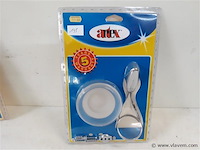 1 x zeephouder chrome met glazen schaal - afbeelding 1 van  2
