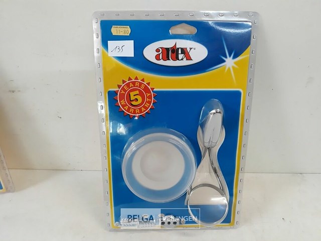 1 x zeephouder chrome met glazen schaal - afbeelding 1 van  3