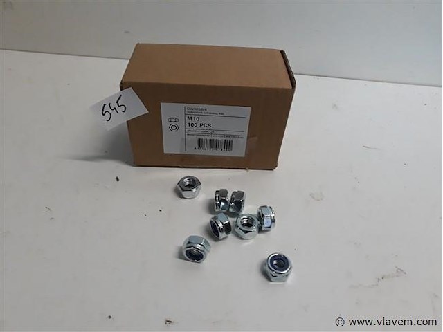 1 x zeskant borgmoer verzinkt m 10 100 stuks - afbeelding 1 van  2