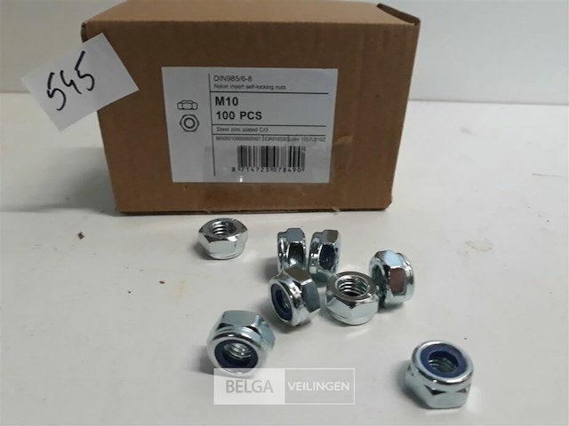 1 x zeskant borgmoer verzinkt m 10 100 stuks - afbeelding 3 van  3