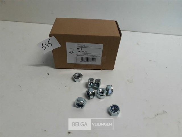 1 x zeskant borgmoer verzinkt m 10 100 stuks - afbeelding 1 van  3