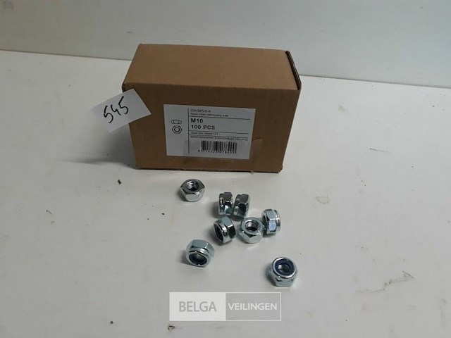 1 x zeskant borgmoer verzinkt m 10 100 stuks - afbeelding 1 van  3