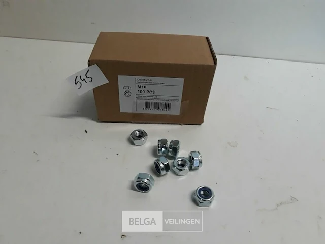 1 x zeskant borgmoer verzinkt m 10 100 stuks - afbeelding 1 van  3