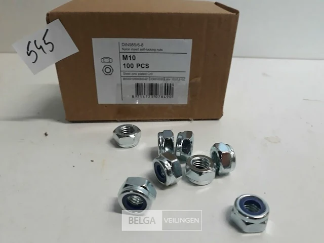1 x zeskant borgmoer verzinkt m 10 100 stuks - afbeelding 3 van  3