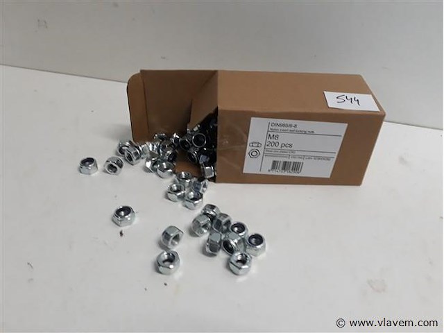 1 x zeskant borgmoer verzinkt m 8 200 stuks - afbeelding 1 van  2