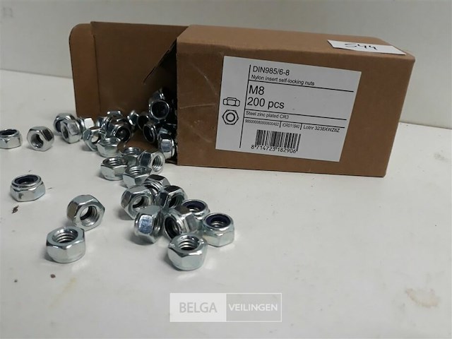 1 x zeskant borgmoer verzinkt m 8 200 stuks - afbeelding 3 van  3