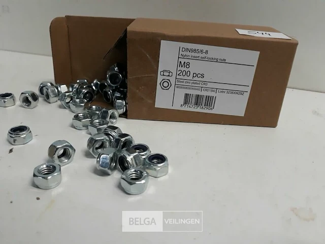 1 x zeskant borgmoer verzinkt m 8 200 stuks - afbeelding 3 van  3