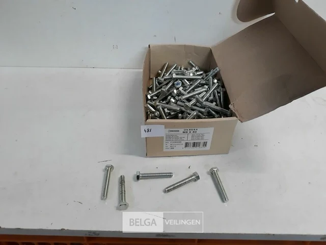 1 x zeskant tapbout verzinkt 8,8 m8 x 50 170 stuks - afbeelding 1 van  3