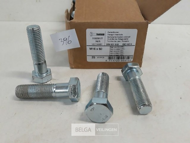 1 x zeskantbout staal m16x60 mm 25 stuks - afbeelding 3 van  3