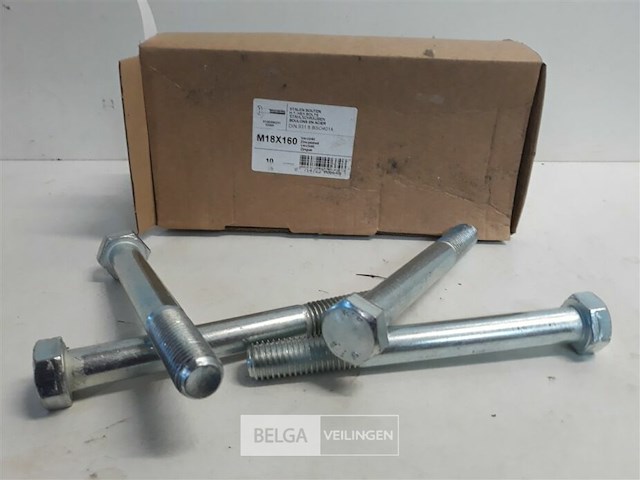 1 x zeskantbout staal m18x160 mm 16 stuks - afbeelding 3 van  3