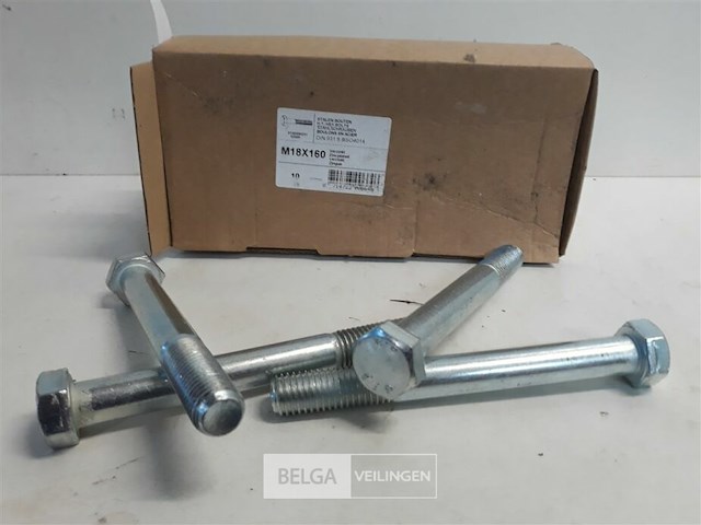 1 x zeskantbout staal m18x160 mm 16 stuks - afbeelding 3 van  3