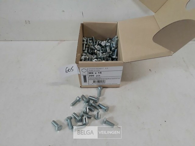 1 x zeskantbout staal m6x16 mm 200 stuks - afbeelding 1 van  3