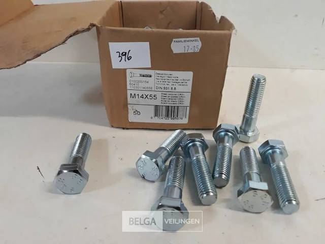 1 x zeskantbout verzinkt 8,8 m14x55 50 stuks - afbeelding 3 van  3