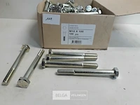 1 x zeskantbout verzinkt m10x100 100 stuks - afbeelding 3 van  3