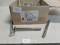 1 x zeskantbout verzinkt m10x100 mm 49 stuks - afbeelding 3 van  3