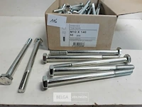 1 x zeskantbout verzinkt m10x140 50 stuks - afbeelding 3 van  3