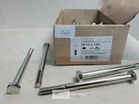 1 x zeskantbout verzinkt m10x140 mm 20 stuks - afbeelding 3 van  3
