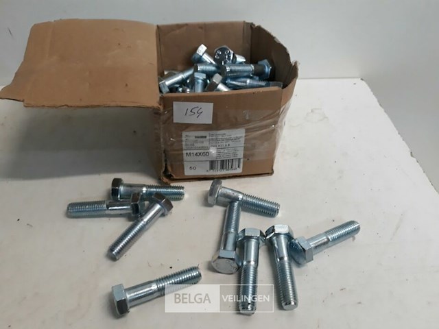1 x zeskantbout verzinkt m14x60 mm 50 stuks - afbeelding 2 van  3