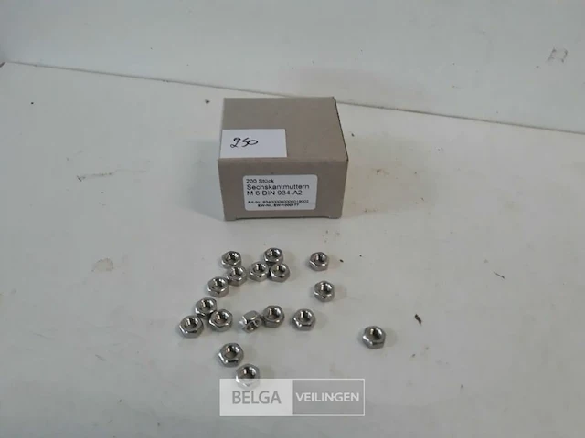 1 x zeskantmoer inox a2 m 6 200 stuks - afbeelding 2 van  3
