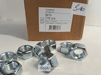 1 x zeskantmoer verzinkt m 16 100 stuks - afbeelding 3 van  3