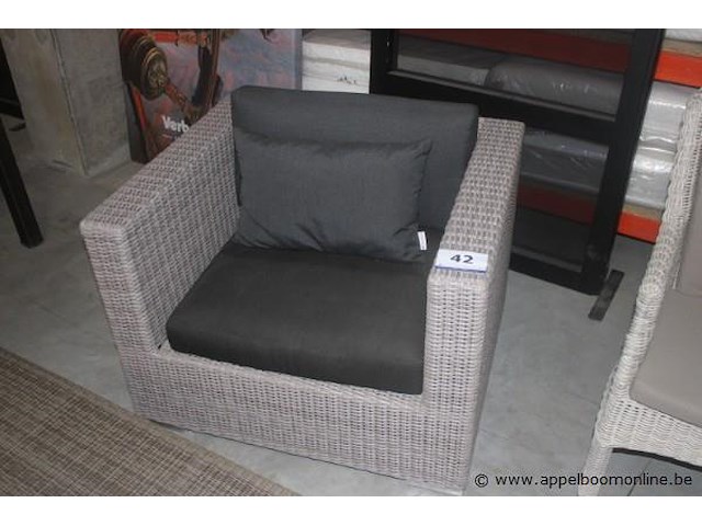 1-zit weaving grijs incl. zit en rugkussens - afbeelding 1 van  2