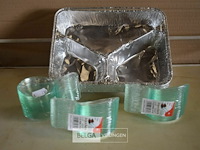 10 aluminium schalen en 3x25st dessertlepels - afbeelding 1 van  1