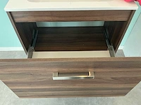 10 badkamermeubel donker houtkleur 80 cm set, toonzaalmodel badkamerkast - afbeelding 4 van  4