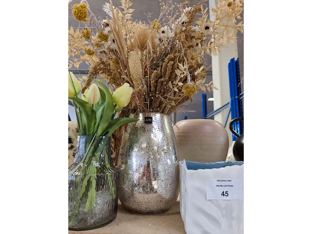 10 diverse vazen, sierbloemen inbegrepen - afbeelding 4 van  9