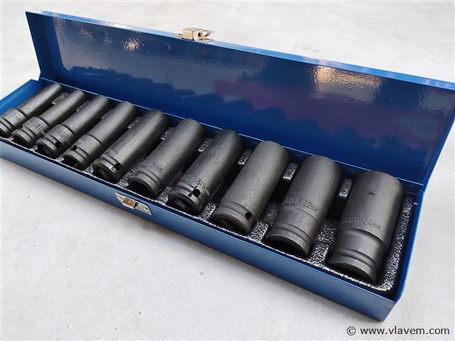 10 dlg lange krachtdoppenset 1/2" - afbeelding 1 van  1