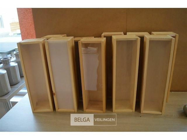 10 houten wijnkisten 35x11x10 cm - afbeelding 1 van  4