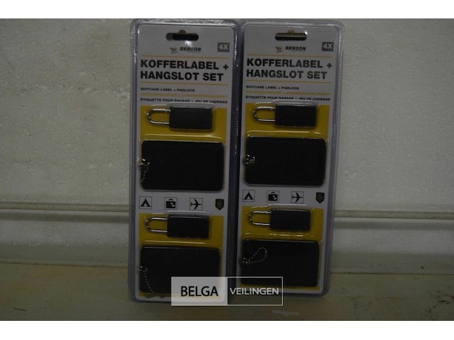 10 kofferlabels+hangslotset - afbeelding 1 van  3