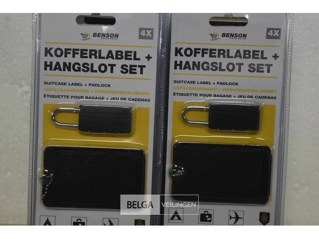10 kofferlabels+hangslotset - afbeelding 2 van  3