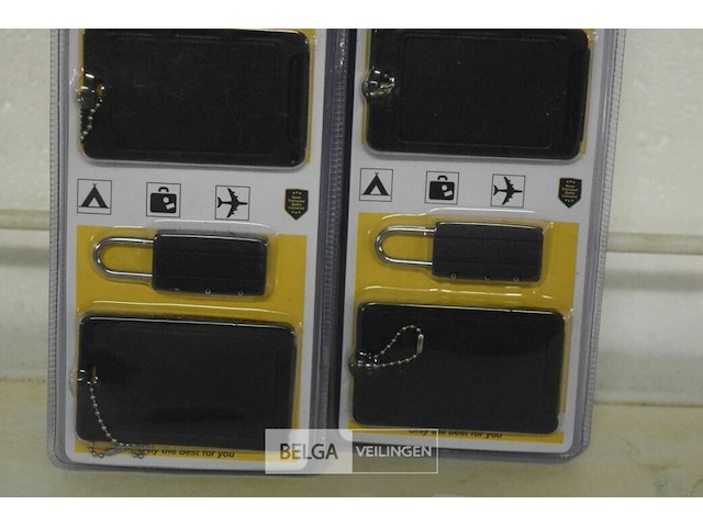 10 kofferlabels+hangslotset - afbeelding 3 van  3