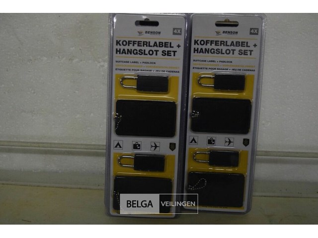 10 kofferlabels+hangslotset - afbeelding 1 van  3
