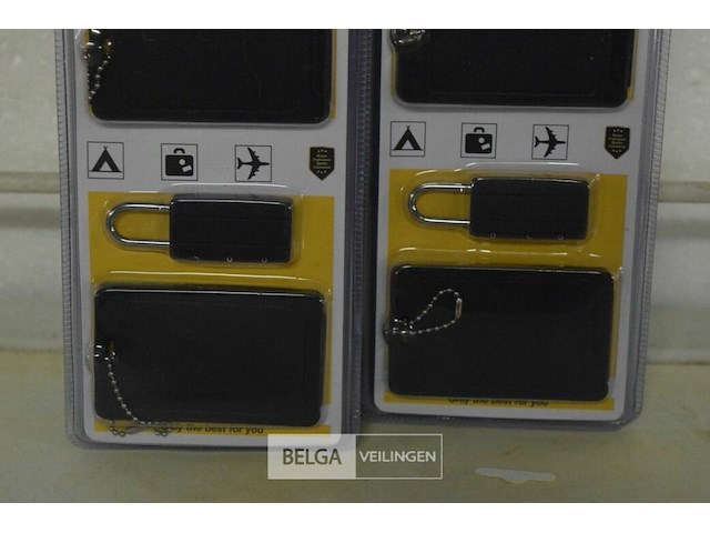 10 kofferlabels+hangslotset - afbeelding 3 van  3