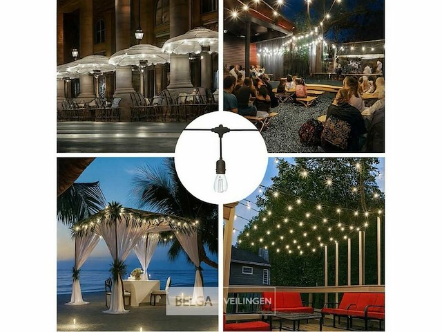 10 meter - e27 - koppelbare prikkabel - ip44 - met stekker (x10) - afbeelding 6 van  6