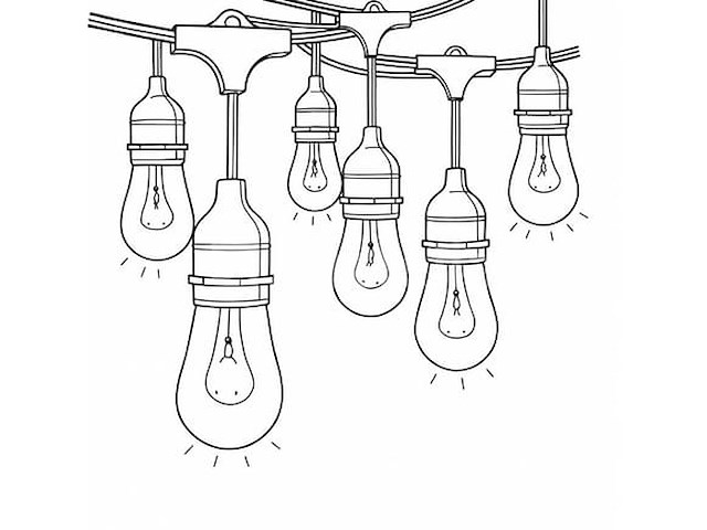 10 meter - e27 - koppelbare prikkabel - ip44 - met stekker (x12) - afbeelding 2 van  5