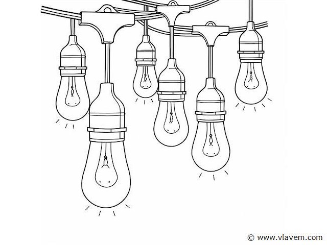 10 meter . e27 . koppelbare prikkabel . ip44 . met stekker (x10) - afbeelding 3 van  5