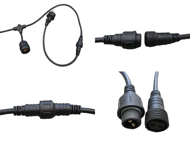 10 meter e27 waterdicht prikkabel koppelbaar (4x) - afbeelding 3 van  4